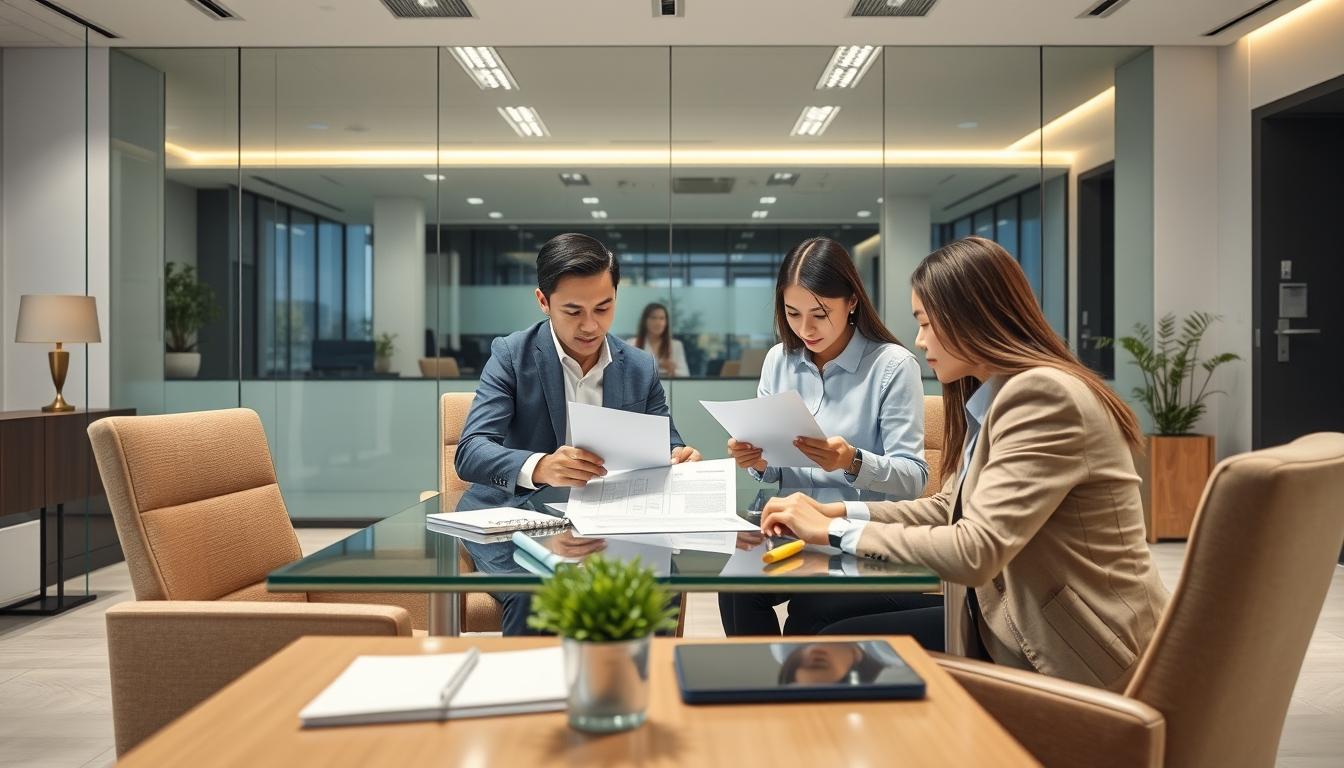 Family reviewing legal documents